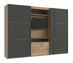 Armoire à portes coulissantes avec support TV intégré MAGIC GLAS