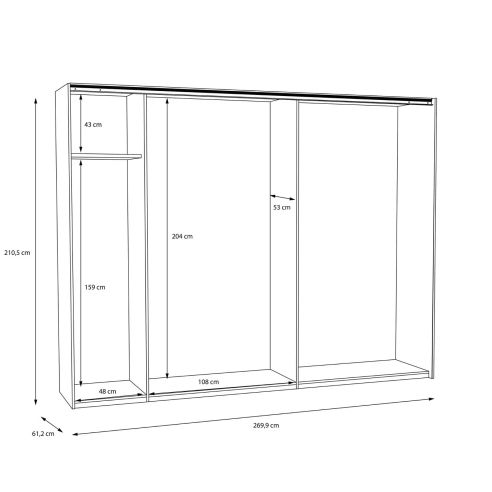 Armoire à portes coulissantes TULUZA