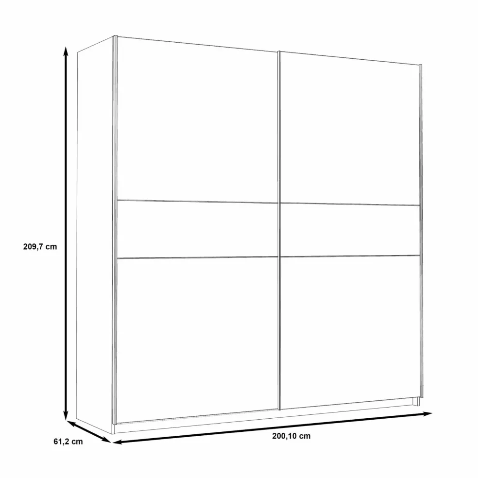 Armoire à portes coulissantes 200 cm WINNER PLUS