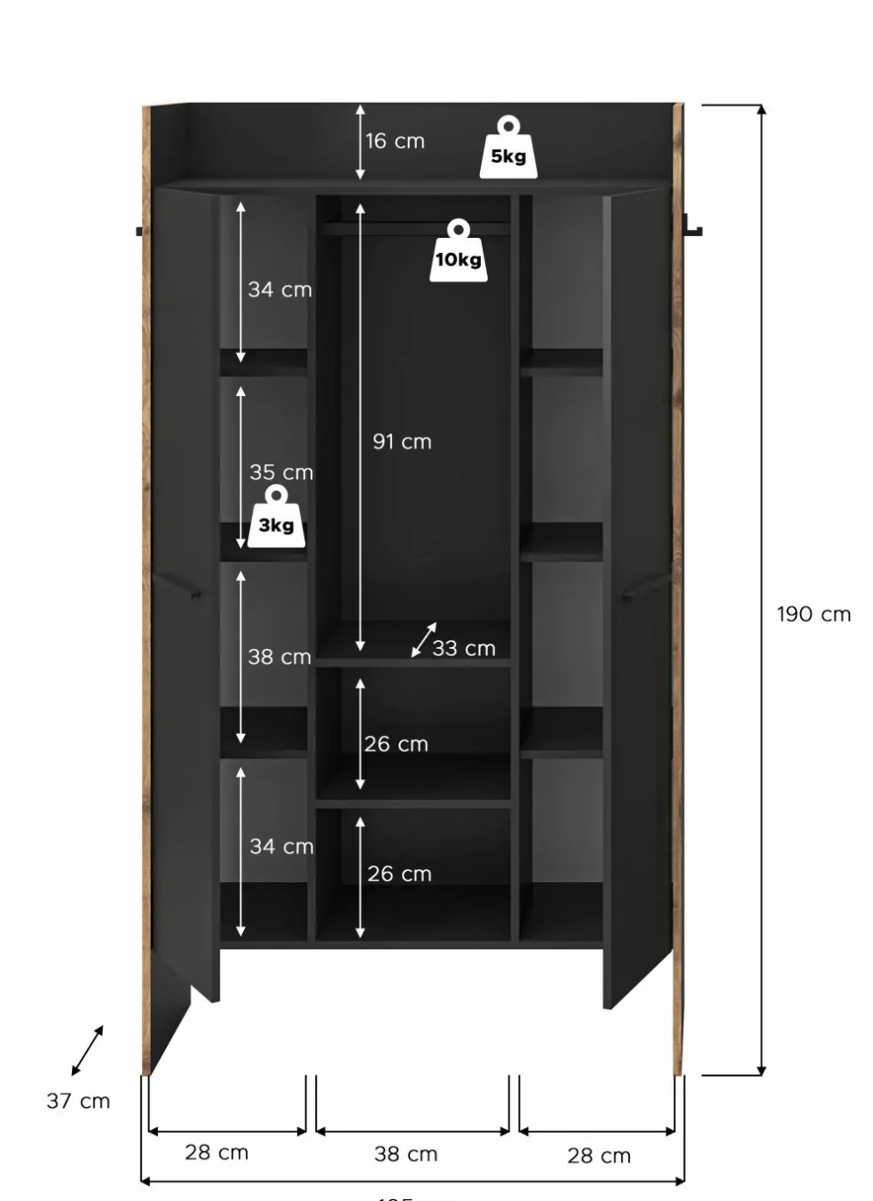 Armoire de penderie BUENO