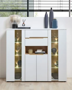 Bahut haut vitrine MEAGAN