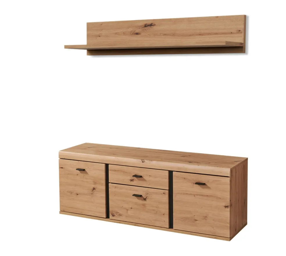 Banc TV avec étagère murale KRETA