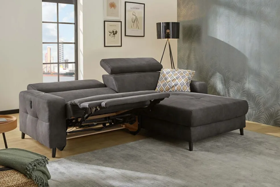 Canapé d'angle avec fonction relax ORIKUM