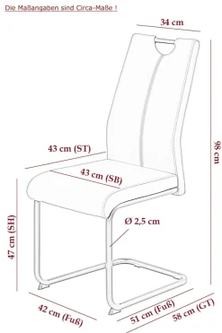 Chaise à piètement luge CORINNA S