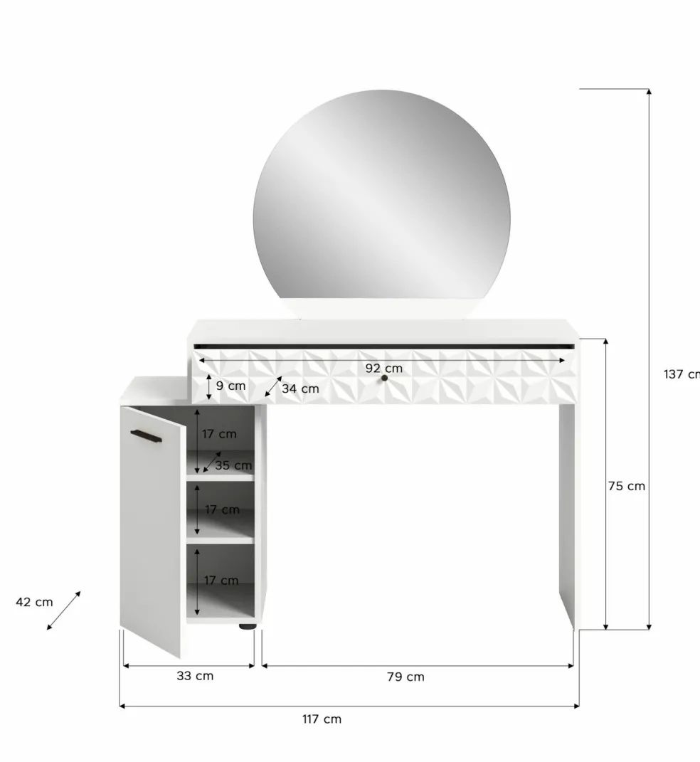 Coiffeuse avec miroir ZIWAY