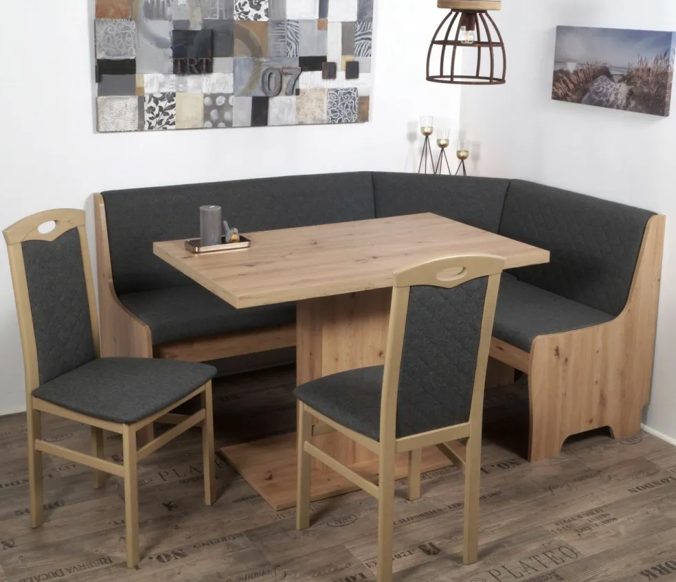 Coin repas avec banquette d'angle 4 éléments BREMEN