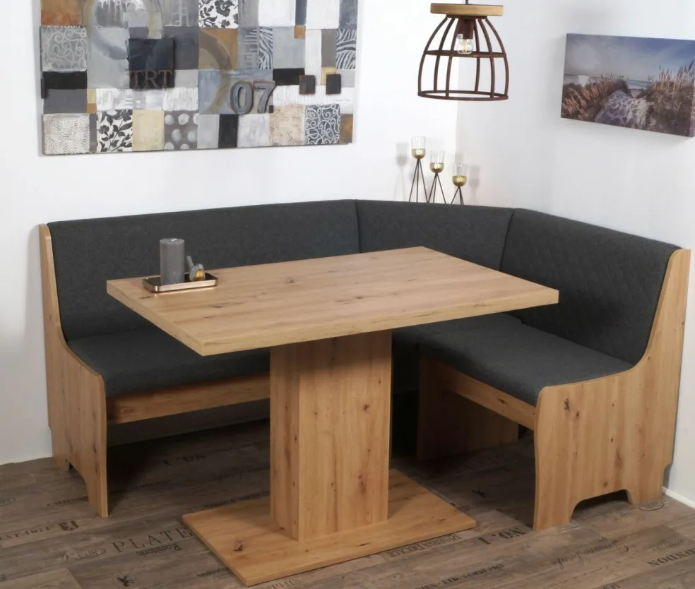 Coin repas avec banquette d'angle 4 éléments BREMEN