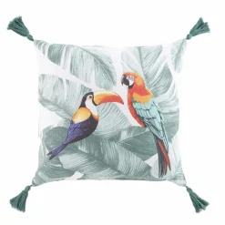 Coussin décoratif avec pompons perroquet  OUTDOOR