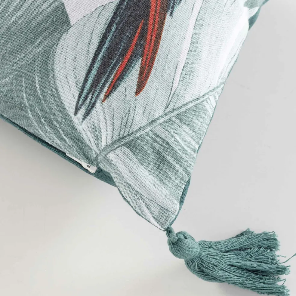 Coussin décoratif avec pompons perroquet OUTDOOR