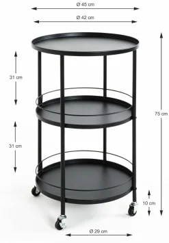 Desserte à roulettes BRISTOL