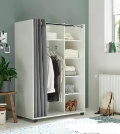Dressing avec rideau en tissu JENKE