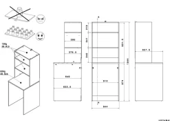 Ensemble de meubles pour machine à laver LAUNDRY 1