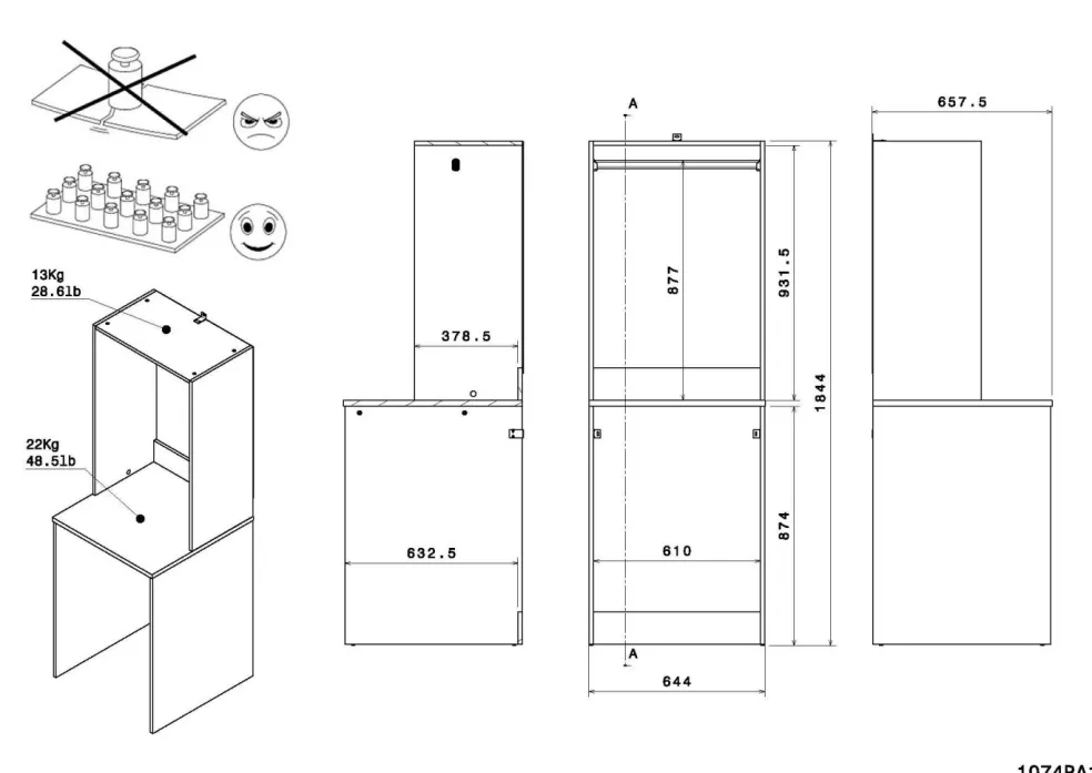 Ensemble de meubles pour machine à laver LAUNDRY 2