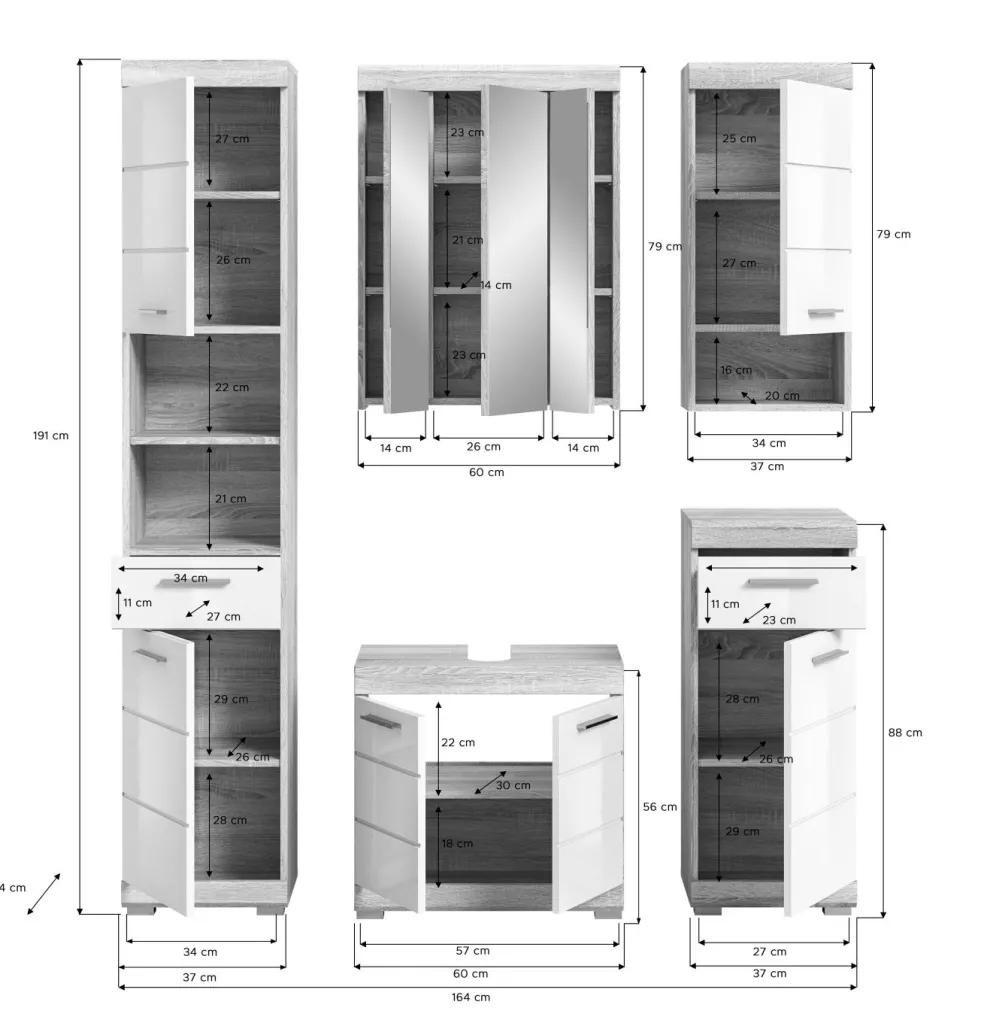 Ensemble salle de bains 5 éléments GIMBI