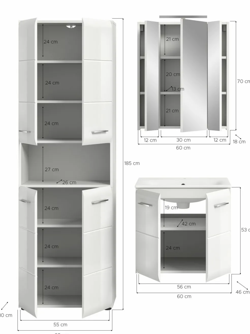 Ensemble salle de bains 5 éléments BONGA