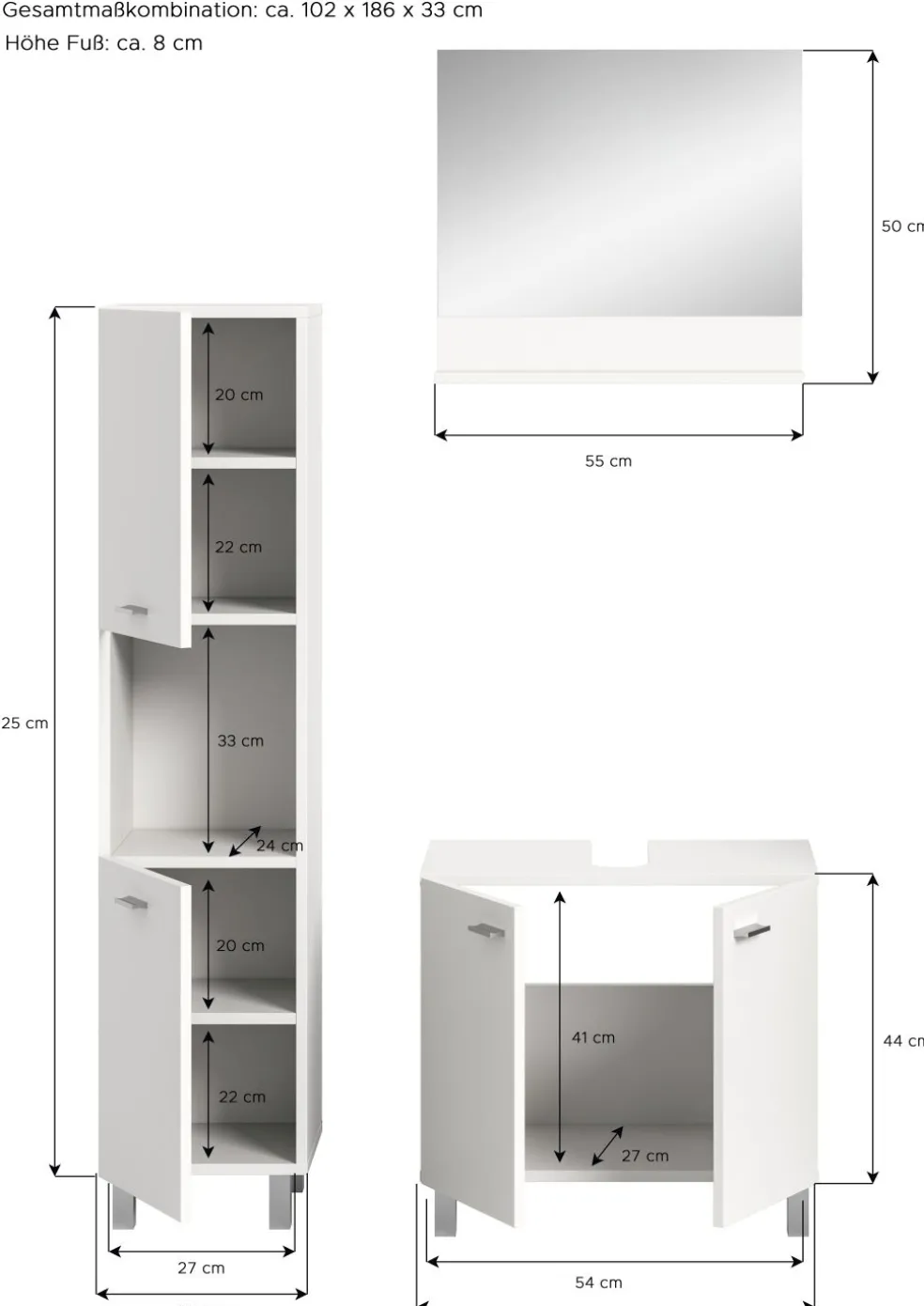 Ensemble salle de bains 3 éléments SEBETA