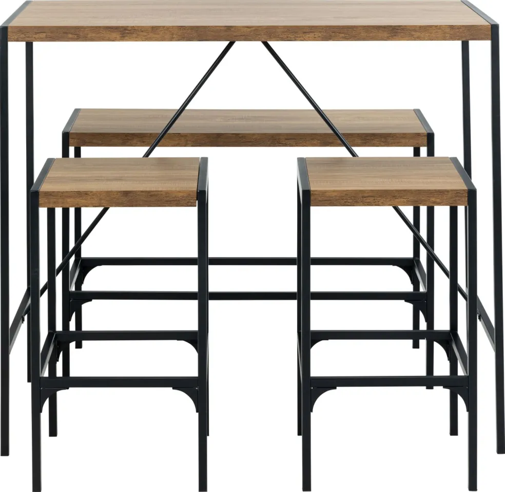 Ensemble table bar, banc et tabourets BERLIN