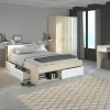 Lit 160 cm avec rangement, armoire, bureau et commode MOST 76