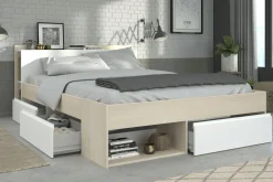 Lit 140 cm avec rangement, armoire, bureau et commode MOST 75