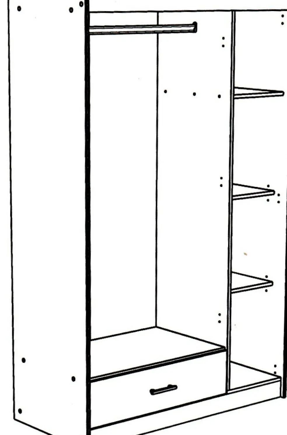 Lit 140 cm avec rangement, armoire, bureau et commode MOST 75