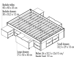 Lit à tiroirs  CLAAS 180x200cm