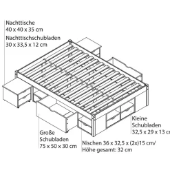 Lit à tiroirs  TILL