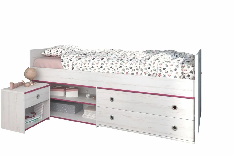 Lit avec rangement et chevet SMOOZY 24b