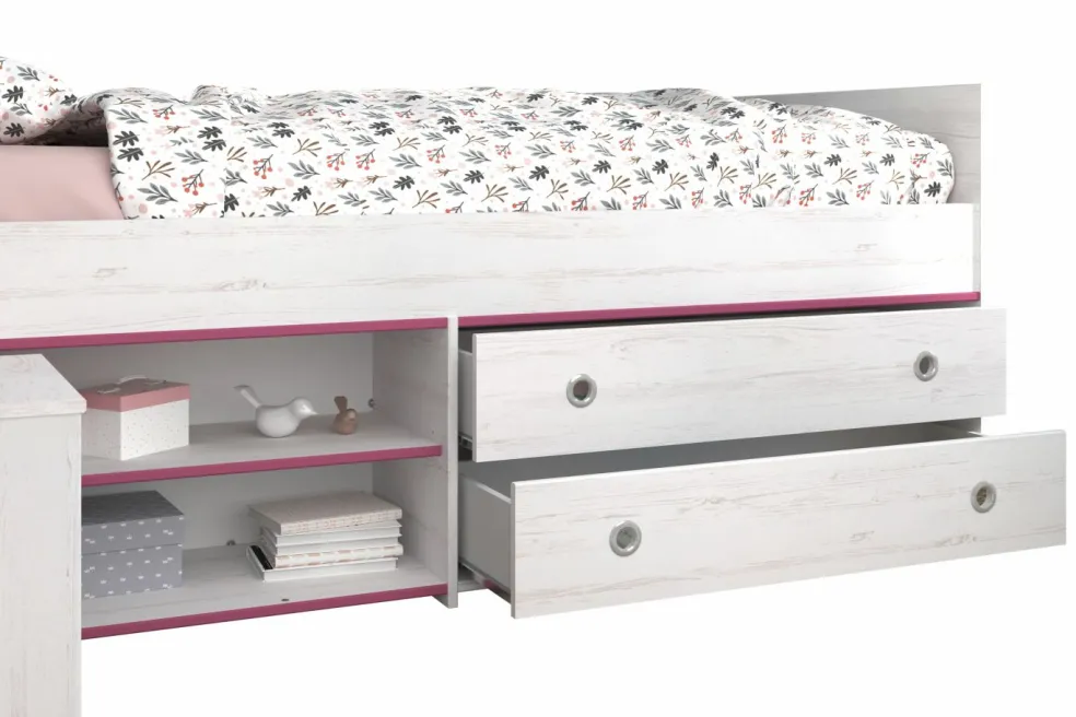 Lit avec rangement et chevet SMOOZY 24b