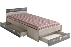 Lit d'ado 90 x 200 cm avec tiroirs FABRIC 10