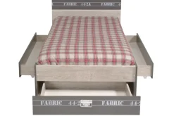 Lit d'ado 90 x 200 cm avec tiroirs FABRIC 10