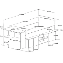 Lit surélevé NASHVILLE 1