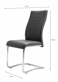 Lot de 4 chaises à piètement luge LUCKY