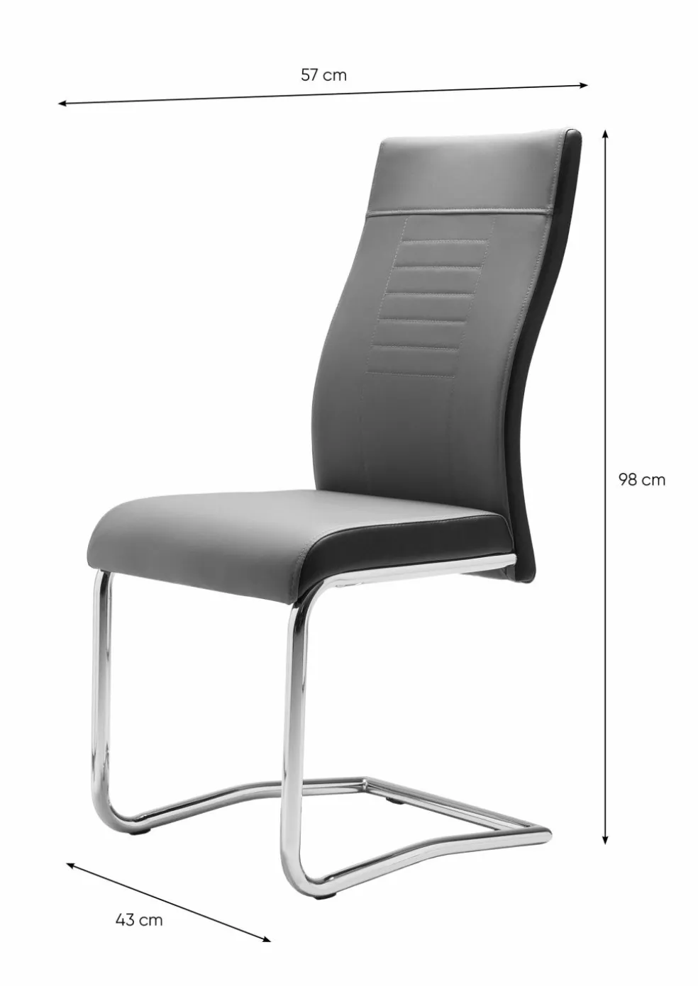 Lot de 4 chaises à piètement luge LUCKY