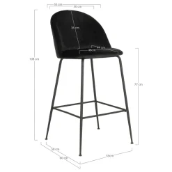 Lot de 2 chaises de bar LAUSANNE