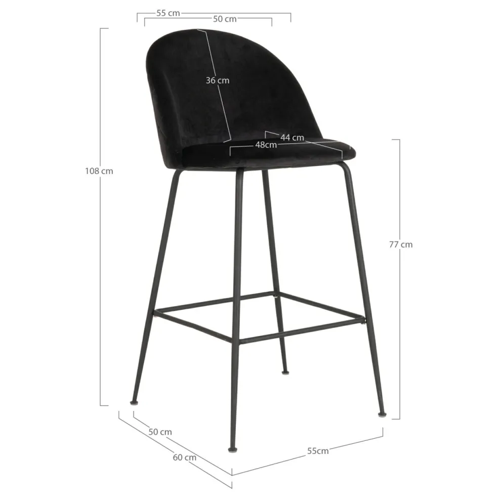 Lot de 2 chaises de bar LAUSANNE