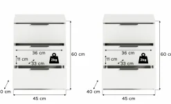 Lot de 2 chevets KOPENHAGEN