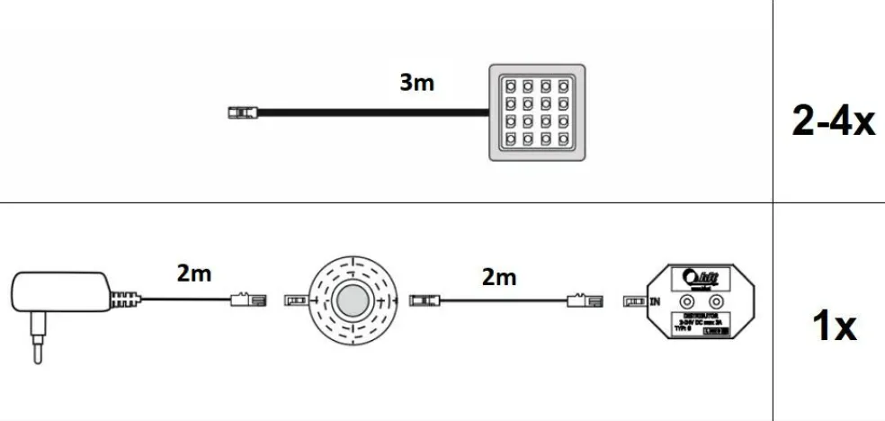 Lot de 4 spots LED XZBWWU04