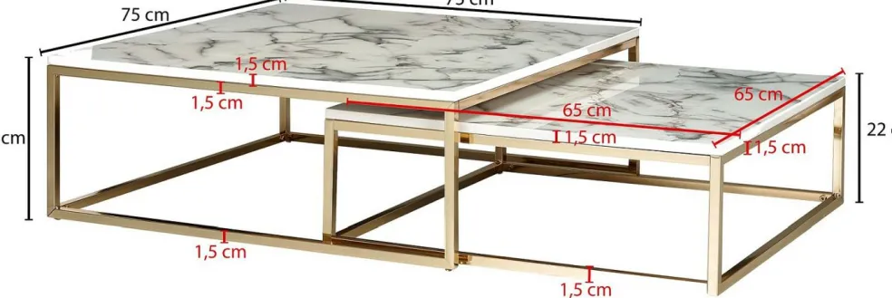 Lot de 2 tables basses DOI KHUN NAM