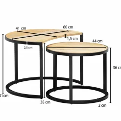 Lot de 2 tables basses DOI KHON RONG