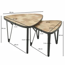 Lot de 2 tables basses DOI KIAULOM