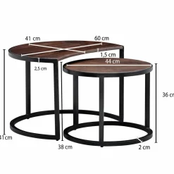 Lot de 2 tables basses DOI KHON RONG