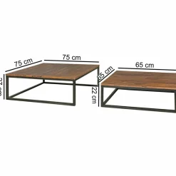 Lot de 2 tables basses gigognes MONGKOL BOREI