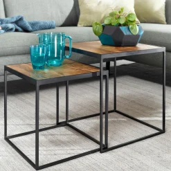 Lot de 2 tables d'appoint BURI RAM