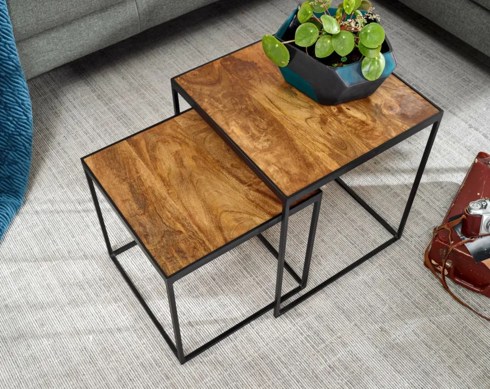 Lot de 2 tables d'appoint BURI RAM