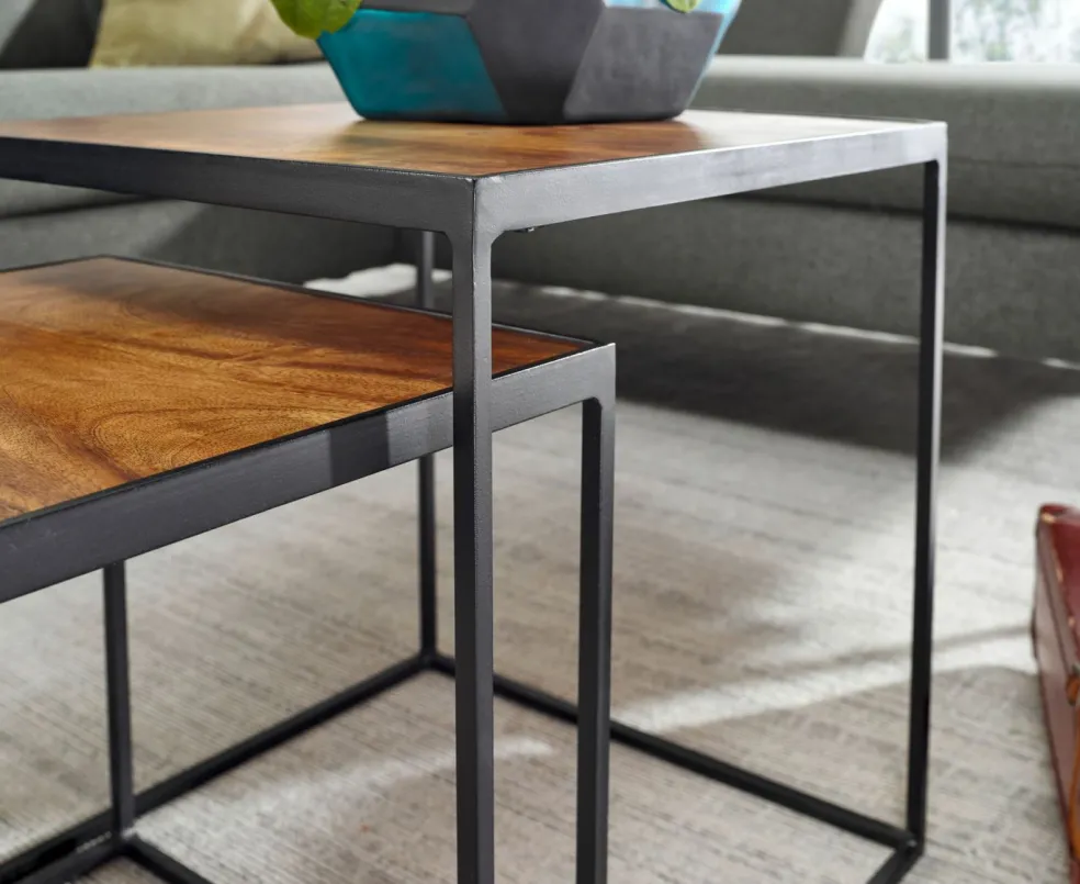 Lot de 2 tables d'appoint BURI RAM