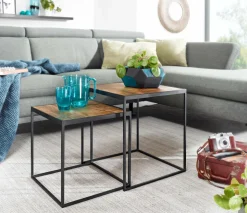 Lot de 2 tables d'appoint BURI RAM