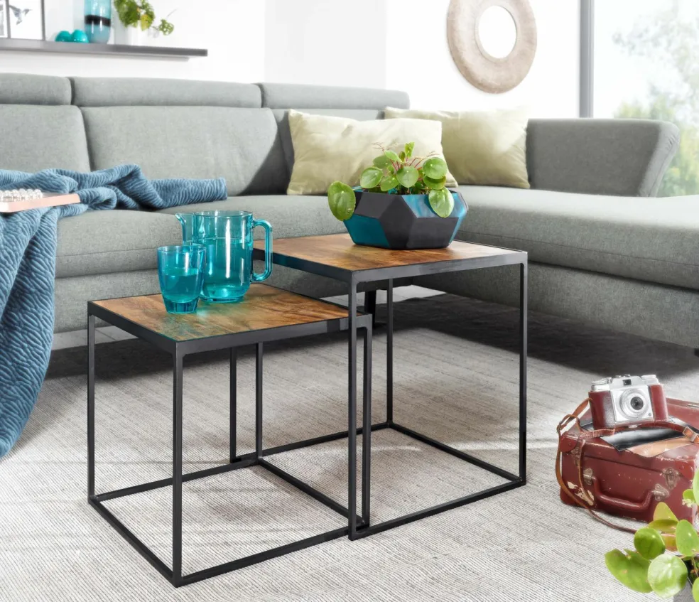 Lot de 2 tables d'appoint BURI RAM