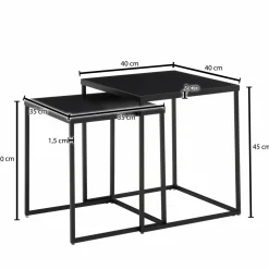 Lot de 2 tables d'appoint BURI RAM