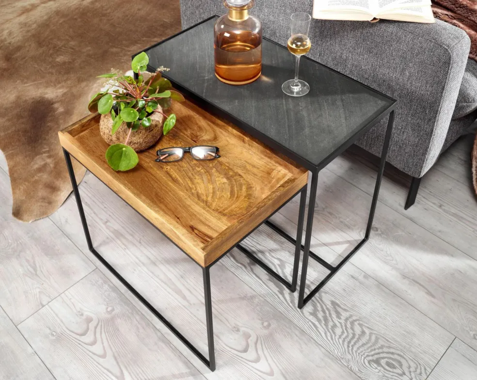 Lot de 2 tables d'appoint BUENG KAN