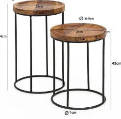 Lot de 2 tables d'appoint CHON BURI